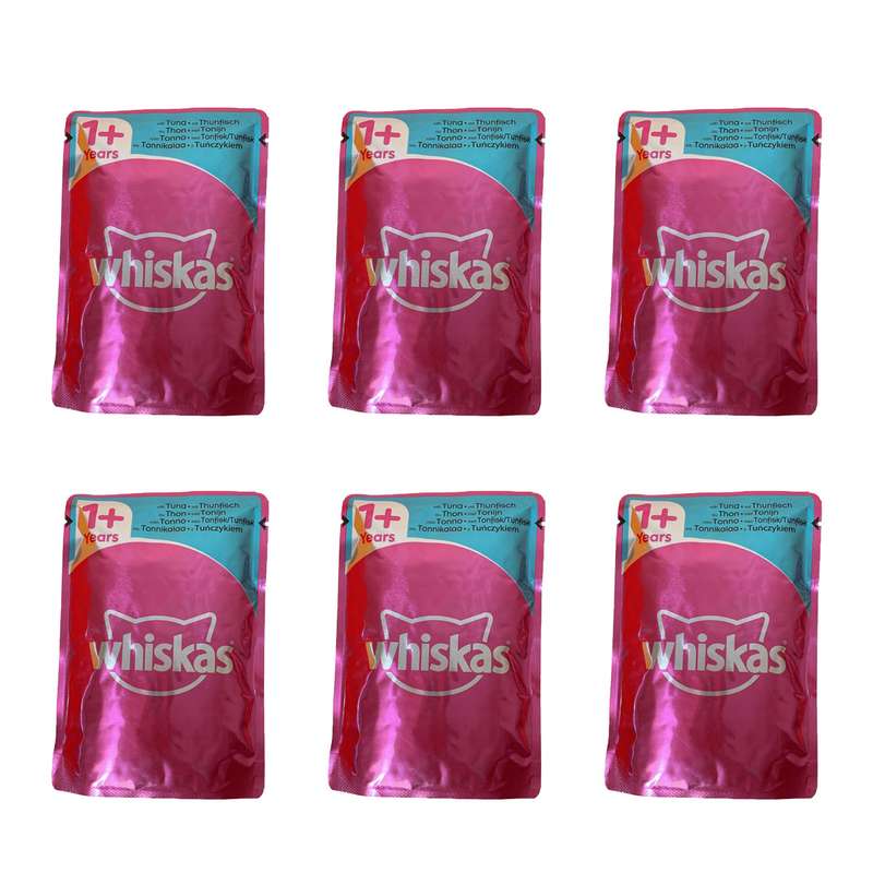  پوچ گربه ویسکاس مدل Tuna وزن 100 گرم بسته 6 عددی