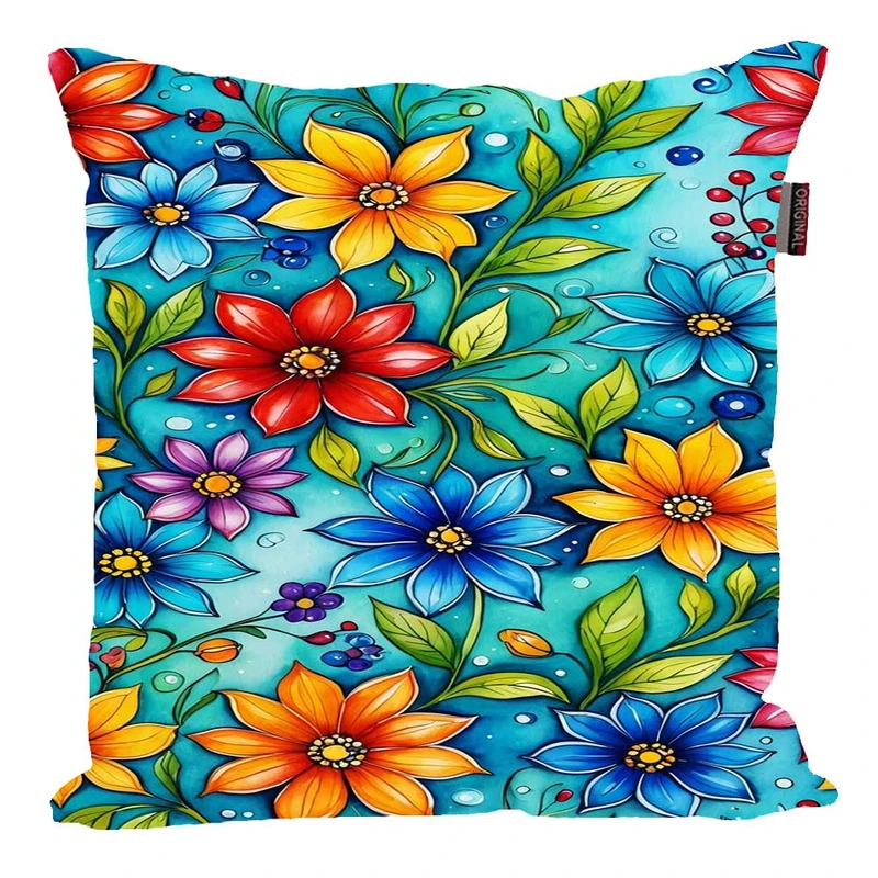 کوسن پاد آفرین مدل فانتزی طرح گل رنگی کد 02241