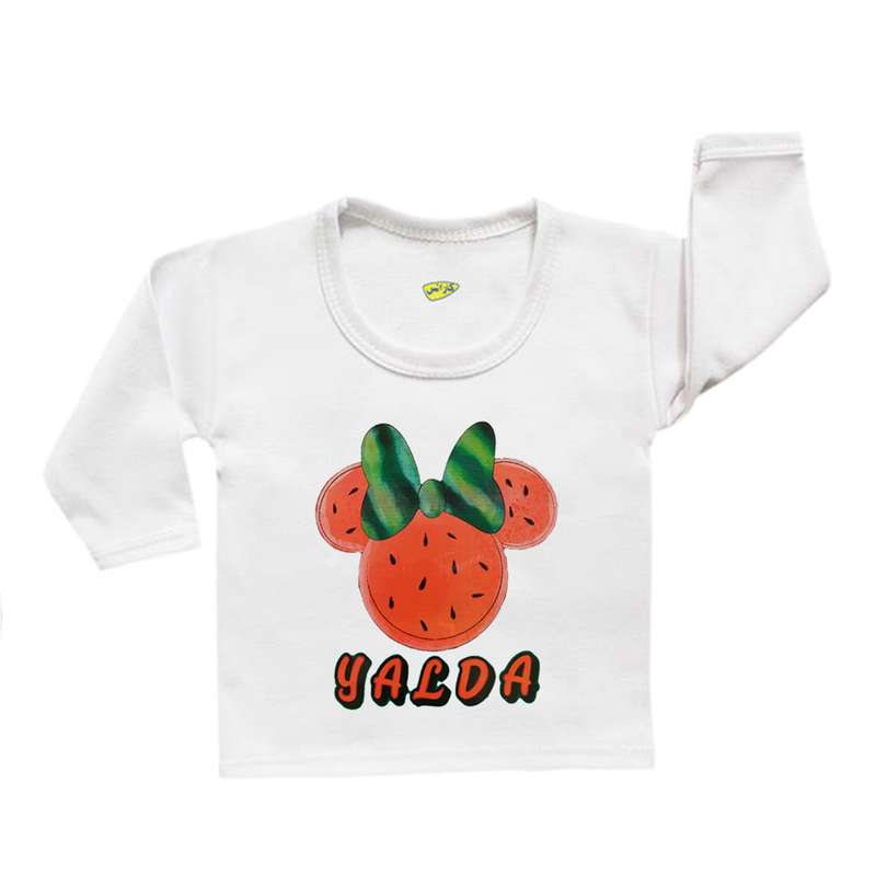 تی شرت آستین بلند نوزادی کارانس طرح یلدا مدل TLBST-4016