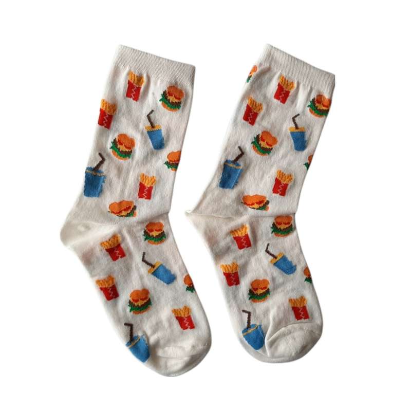 جوراب دخترانه مدل همبرگر و سيب زميني کد 1341