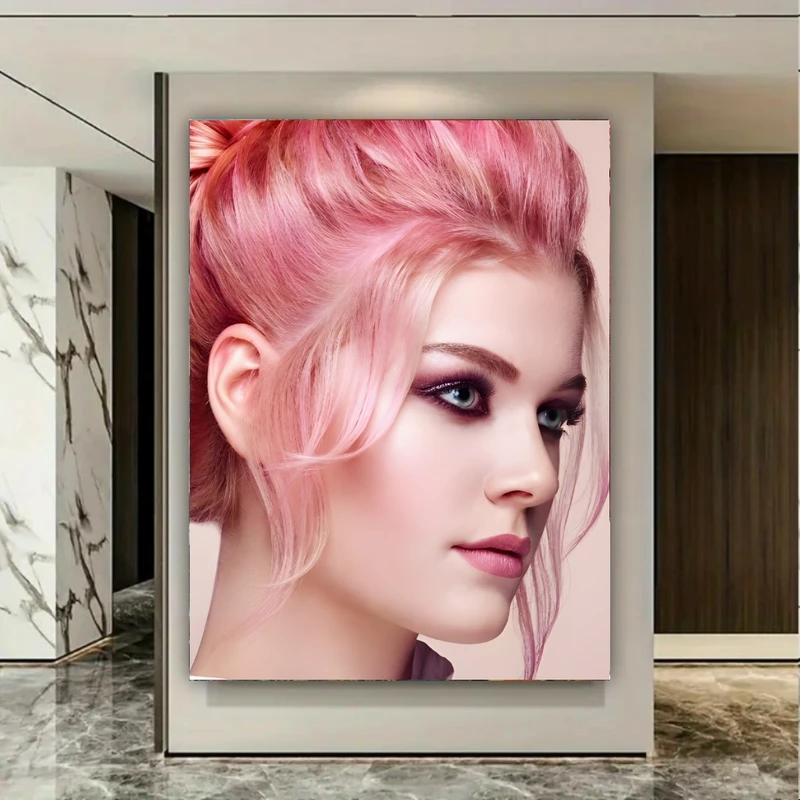 پوستر پارچه ای طرح مخمل آرایشگاه زنانه مدل دکلره مو کد PY509