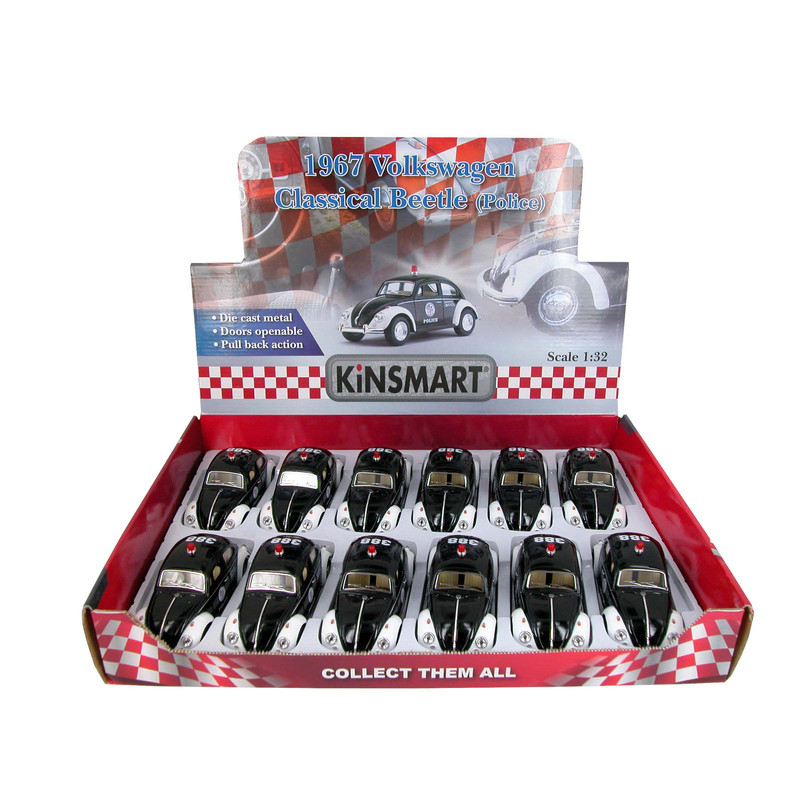 ماشین بازی کینزمارت مدل 1967 Volkswagen Classical Beetle (Police) کد KT5057P