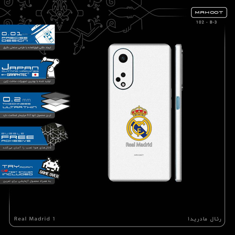 برچسب پوششی ماهوت مدل Real_Madrid_1-FullSkin مناسب برای گوشی موبایل اپو A98