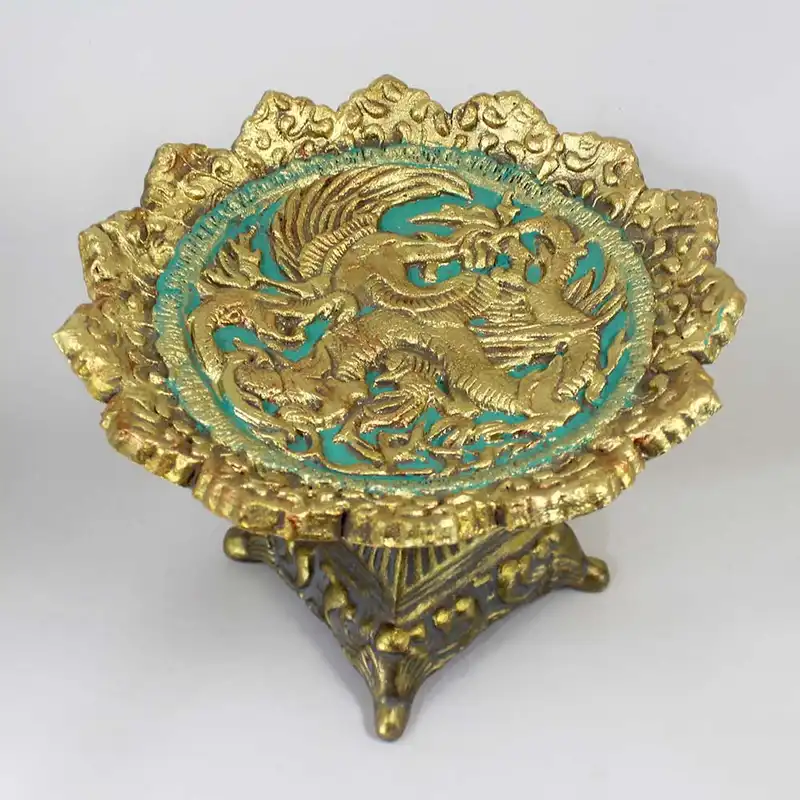 ظرف سفالی طرح سیمرغ و اژدها