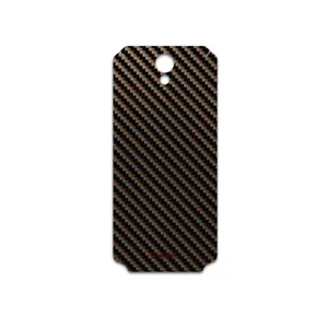 MAHOOT Glossy-Brown-Fiber Cover Sticker for HTC Desire 620