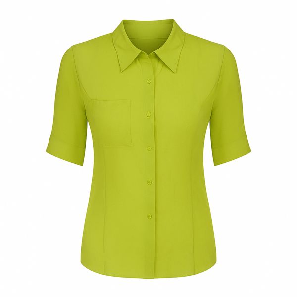 شومیز آستین کوتاه یقه برگردان زنانه مدل پدیده کد ۷۷