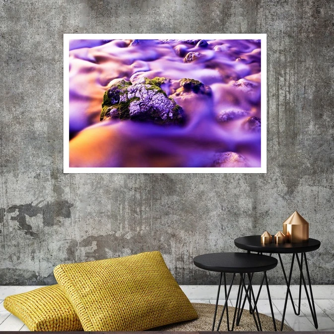 تابلو بکلیت طرح منظره ساحل دریا مدل قاب شاسی W-s8155