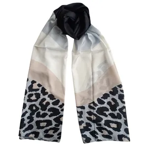 شال زنانه مدل ابریشم مجلسی مهمانی حاشیه پلنگی موجی