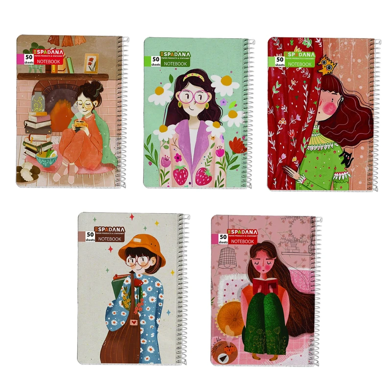 دفتر مشق 50 برگ اسپادانا مدل آرتا کد 50213578 مجموعه 5 عددی