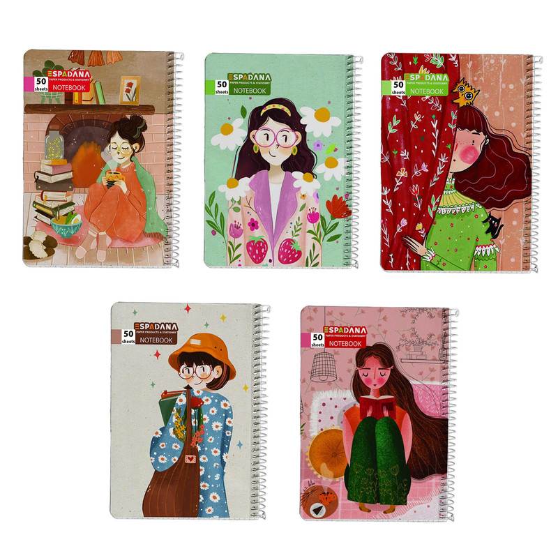 دفتر مشق 50 برگ اسپادانا مدل آرتا کد 50213578 مجموعه 5 عددی