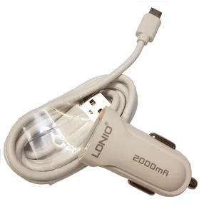 شارژر فندکی الدینیو مدل DL-C17 به همراه کابل microUSB