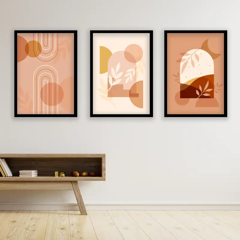 تابلو مدل مینیمال دکوراتیو کد LA-G30106 مجموعه 3 عددی