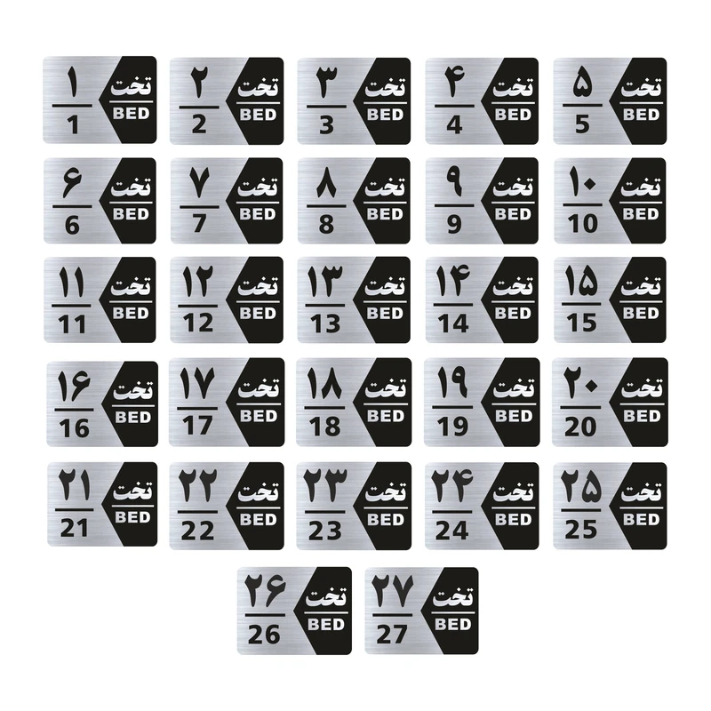 تابلو راهنما طرح شماره تخت مدل GNS1627 مجموعه 27 عددی