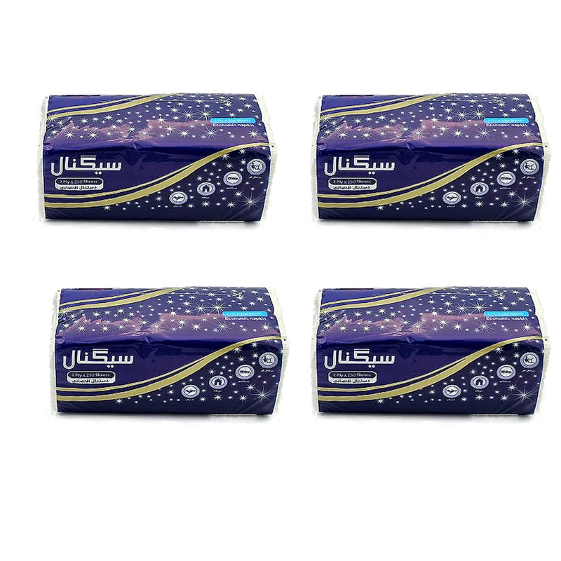 دستمال کاغذی 250 برگ دولایه سیگنال کد 004 بسته 4 عددی