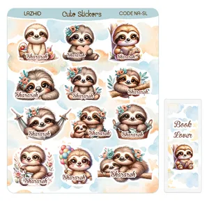 برچسب لاژید مدل اسم شراره طرح تنبل به همراه نشانگر کتاب