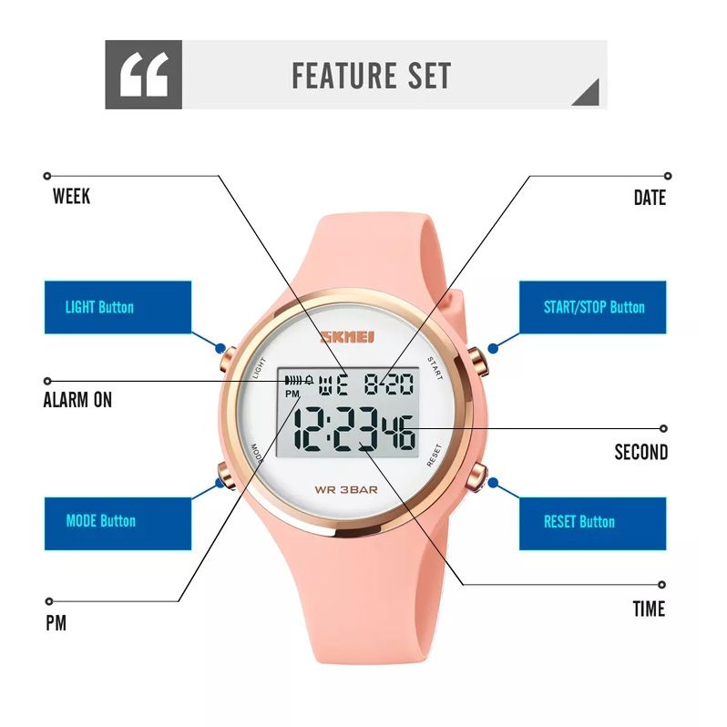 ساعت مچی دیجیتال زنانه اسکمی مدل 1720pk -  - 4