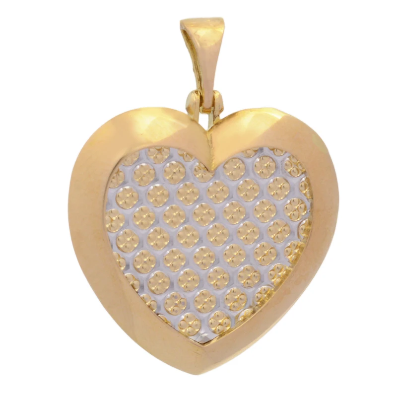 آویز گردنبند طلا 18 عیار زنانه طلای مستجابی طرح قلب تراش آذر کد E116