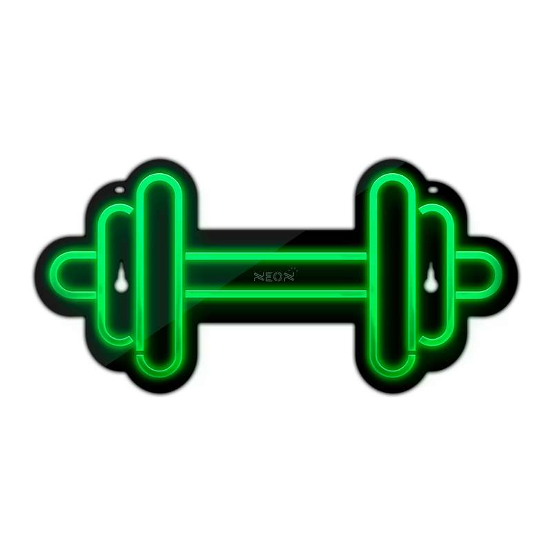 چراغ دیواری نئون دیزاین طرح Dumbbell-BL_GR