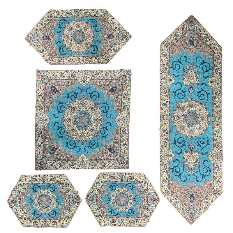 ست 5 تکه رومیزی ترمه طرح بهار مدلtstb53