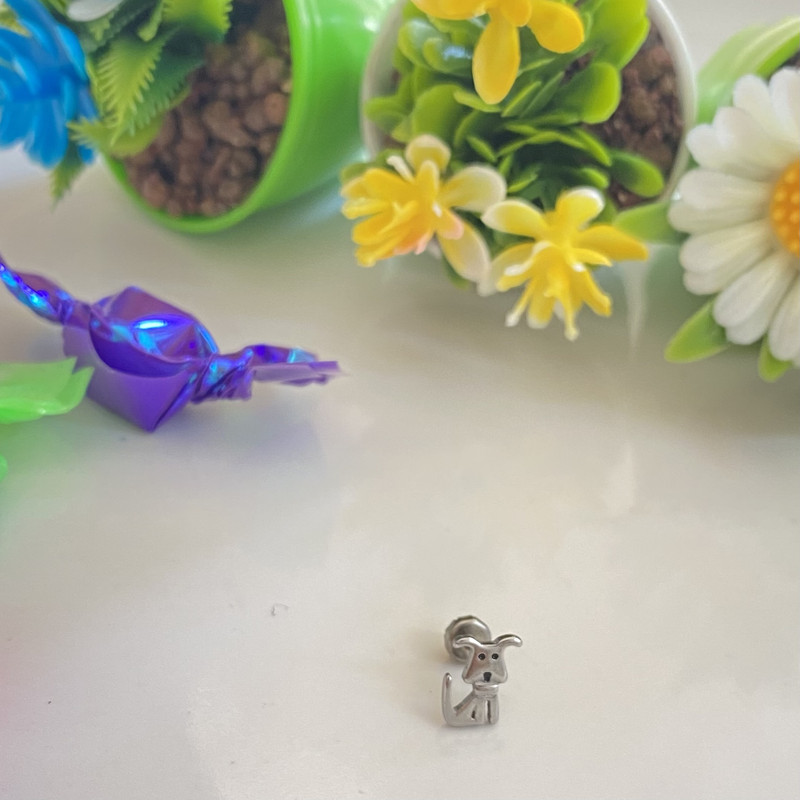 پیرسینگ گوش مدل سگ