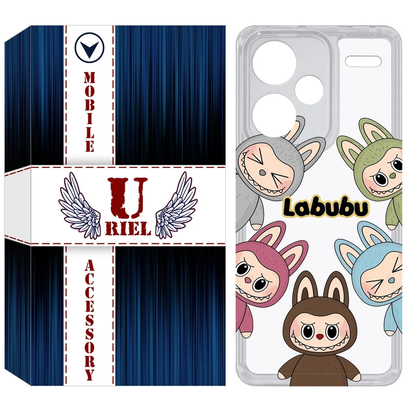 کاور یوریل مدل Clear کد 102 طرح لبوبو Labubu مناسب برای گوشی موبایل شیائومی Redmi Note 13 Pro Plus