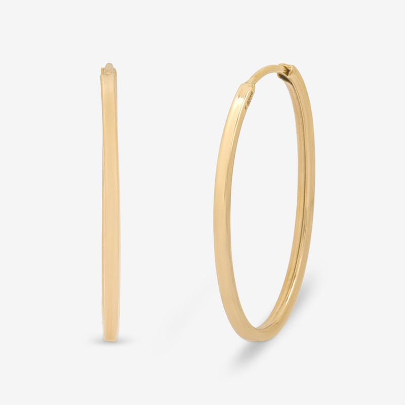 گوشواره حلقه‌ای طلا 18 عیار زنانه گالری طلای مهرسین مدل mk574