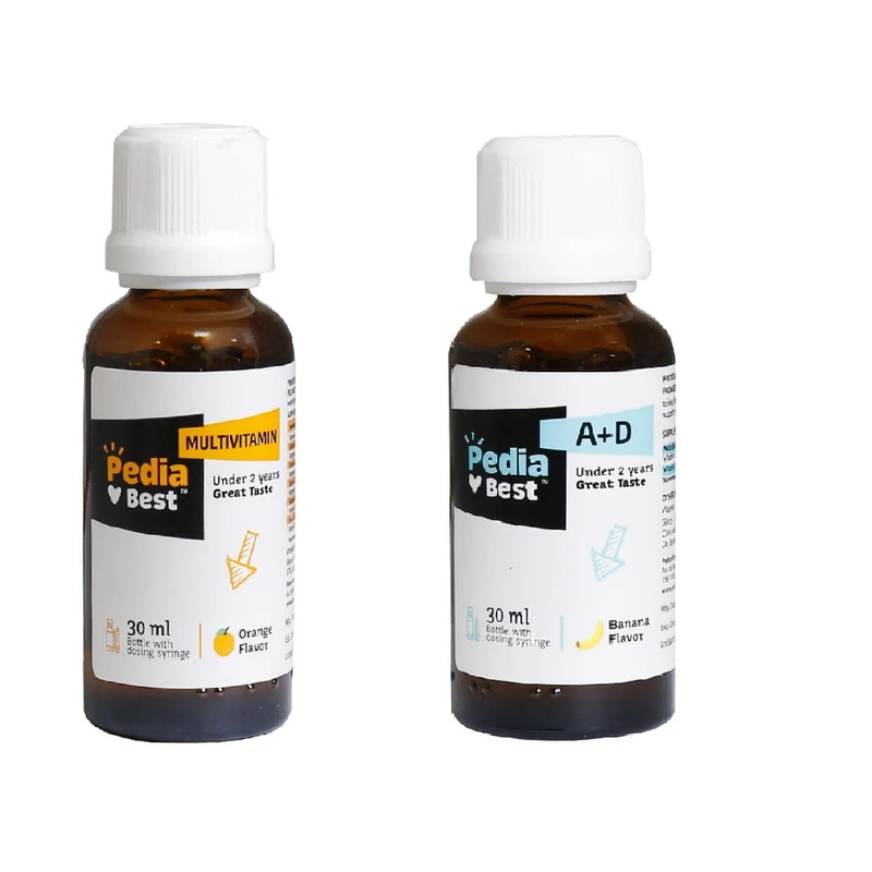 قطره مولتی ویتامین به همراه قطره ویتامین آ+د پدیابست - 30 میلی لیتر بسته 2 عددی