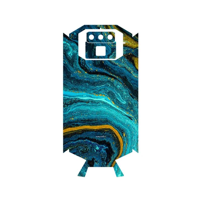 برچسب پوششی ماهوت مدل Turquoise marblewith golden streaks مناسب برای گوشی موبایل دوجی S70