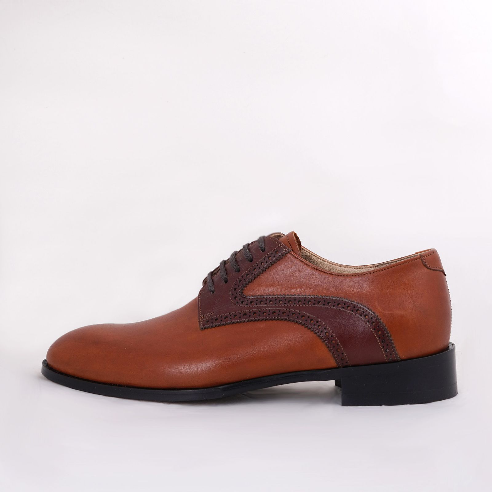 کفش مردانه کرمانی مدل چرم دستدوز طبیعی کد 1074 رنگ قهوه ای عسلی -  - 8
