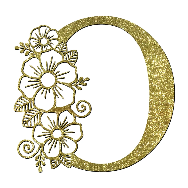 استیکر مدل چوبی طرح حروف لاتین گل دار کد HGOL-T-O