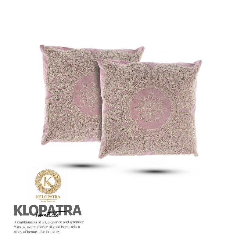 کاور کوسن طرح چهار پر سایز 42x42 سانتی متر مجموعه ۲ عددی