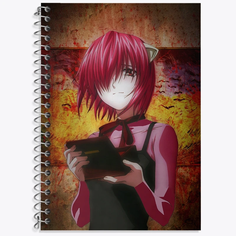 دفتر زبان 50 برگ خندالو مدل دو خط طرح لوسی انیمه الفن لید کد 32180