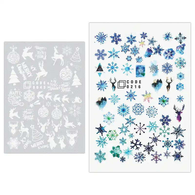 برچسب لنز ناخن مدل زمستانی مجموعه 2 عددی