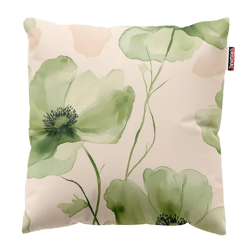 کوسن پاد آفرین مدل مینیمال طرح گل و برگ کد PK303241 سایز 30*30 سانتی متر