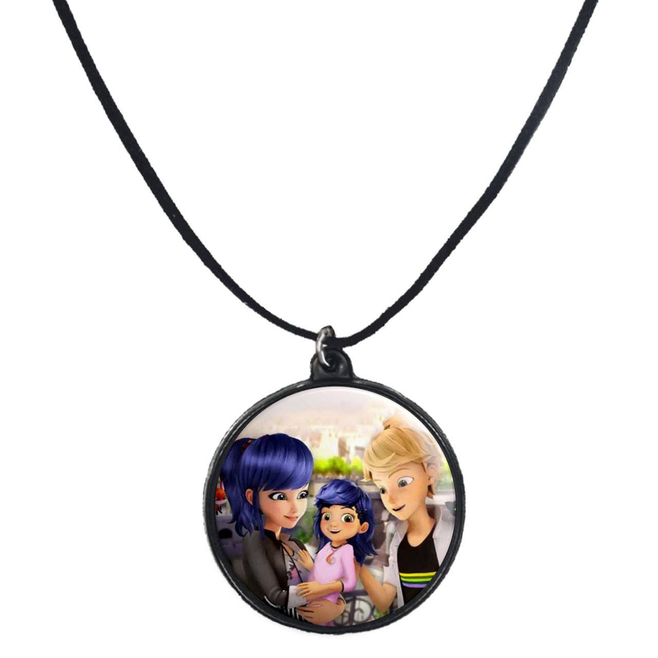 گردنبند پرمانه طرح کفشدوزکی کد pmb.1592 مدل دو طرفه