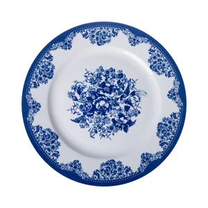 دیس چینی زرین ایران مدل گرد ایتالیا 34 فلورانس سرمه ای درجه 3