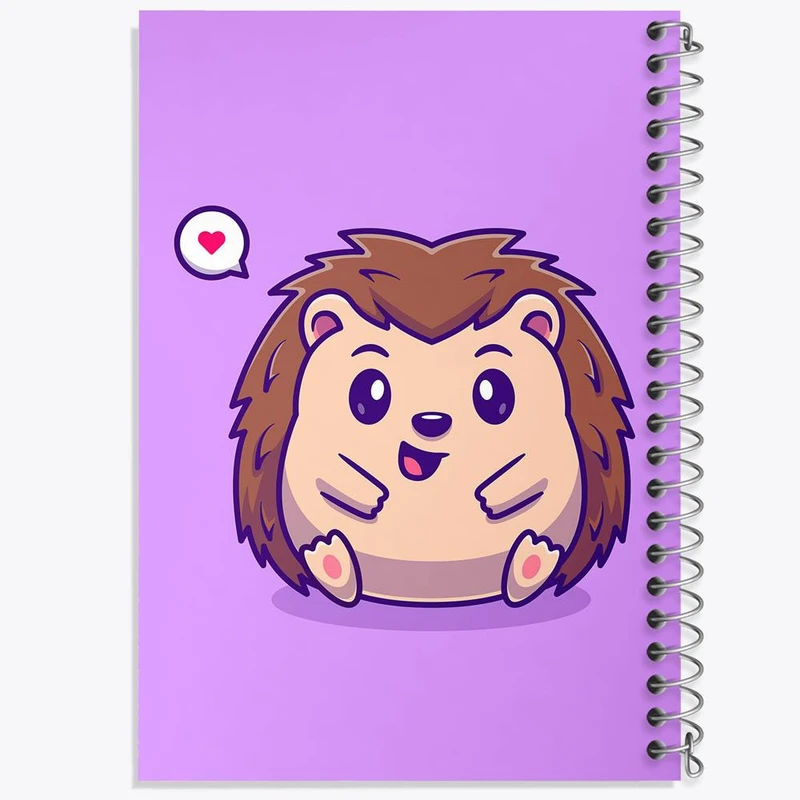 دفتر مشق 100 برگ خندالو طرح حیوانات بامزه جوجه تیغی کد 29658