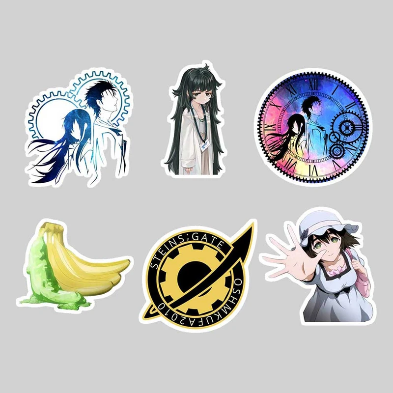 استیکر لپ تاپ پیکسل میکسل مدل انیمه steins gate مجموعه 6 عددی