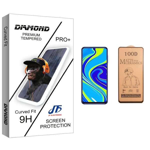 محافظ صفحه نمایش سرامیکی جی اف مدل Diamond glass مناسب برای گوشی موبایل شیائومی Redmi Note 9s