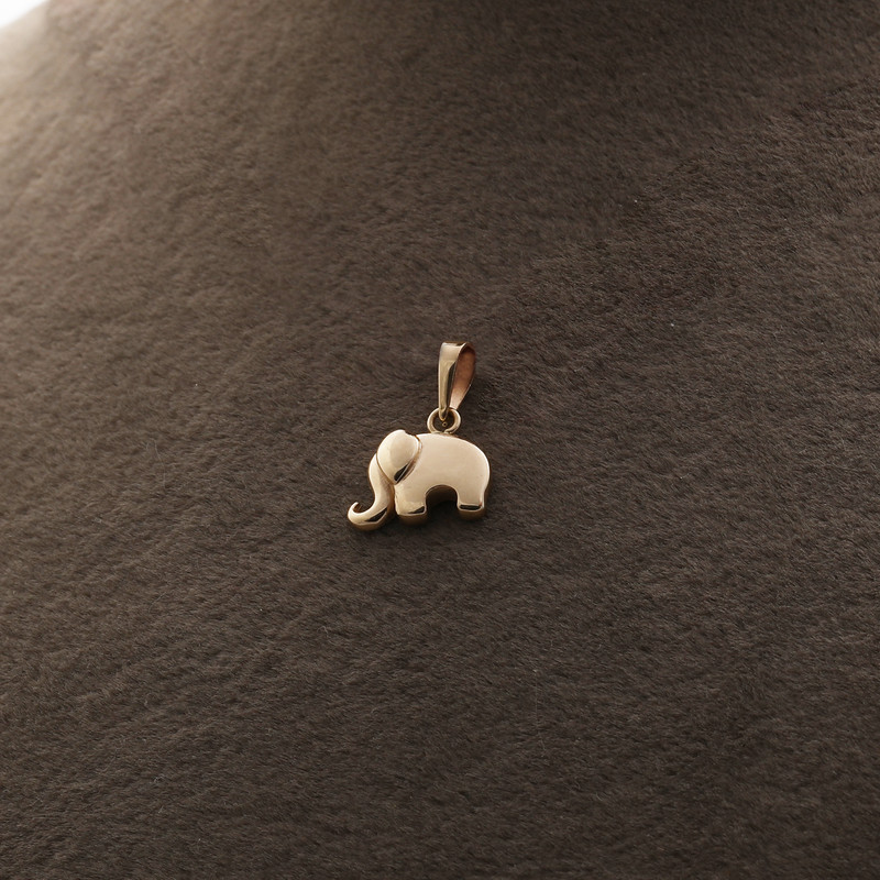 آویز گردنبند طلا 18 عیار زنانه الی گالری طرح فیل برجسته