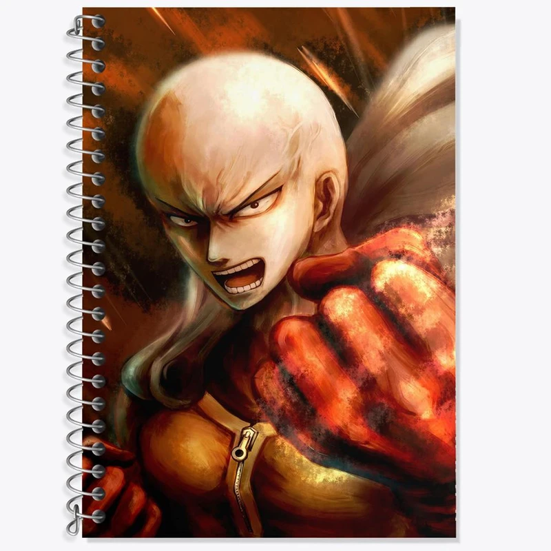 دفتر زبان 50 برگ خندالو مدل دو خط طرح سایتاما انیمه مرد تک مشتی One Punch Man کد 11346