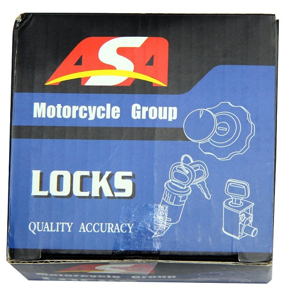 قفل و سوئیچ  موتور سیکلت آسا مدل A1  به همراه درب باک مناسب برای هندا 125 بسته 3 عددی