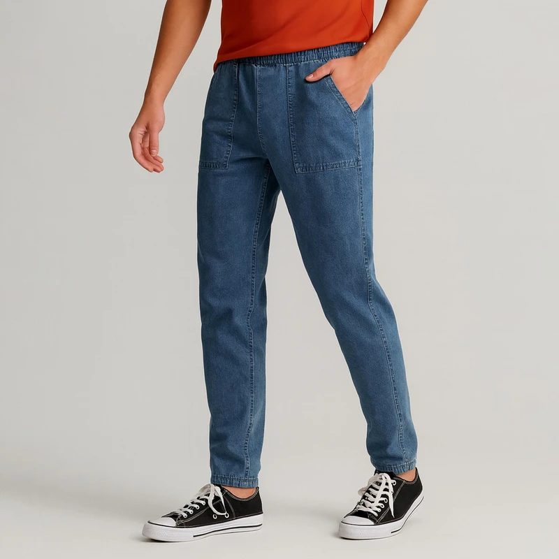 شلوار مام استایل مردانه مدل کتان کنفی خنک کد 02