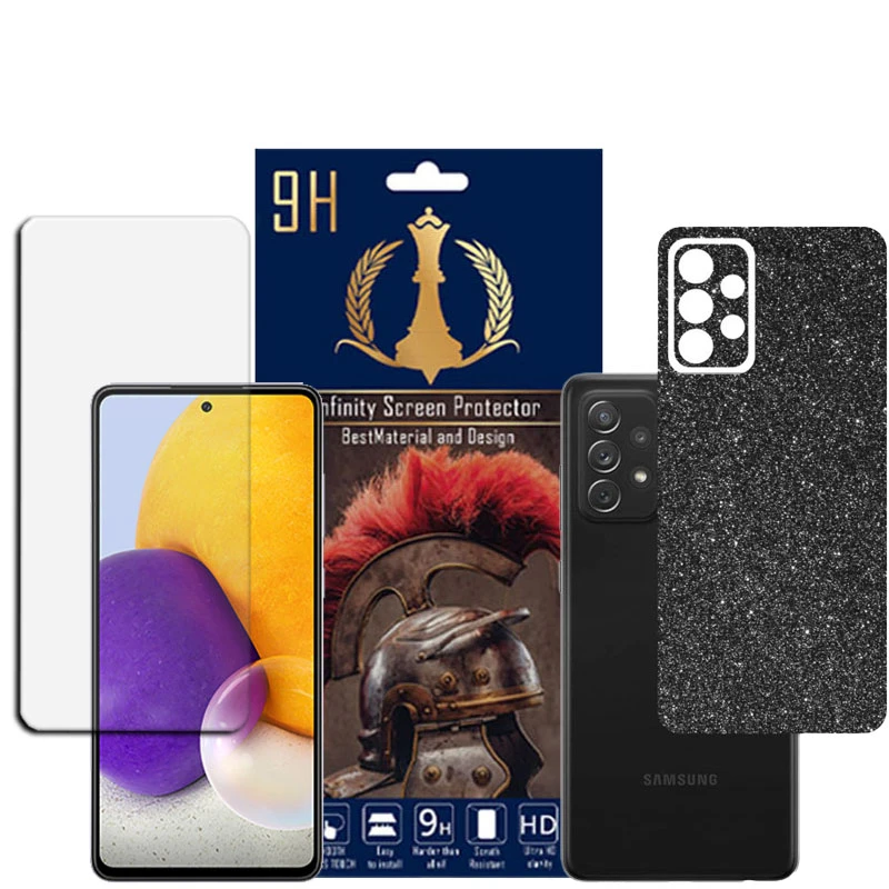 برچسب پوششی اینفینیتی مدل PRO MAX مناسب برای گوشی موبایل سامسونگ GALAXY A72 به همراه محافظ صفحه نمایش