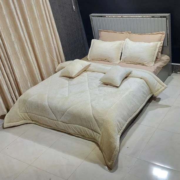 سرویس روتختی مدل مخمل ترک تدی کد AJ 4290 دو نفره 8 تیکه 