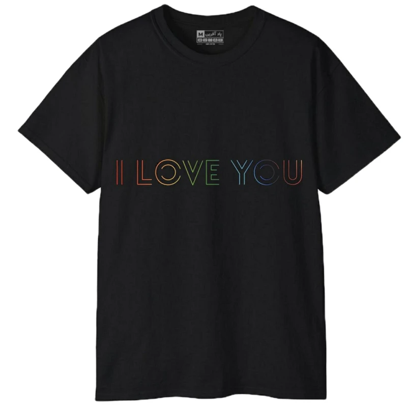 تی شرت آستین کوتاه مردانه پاد آفرین مدل کلمه انگلیسی عشق دوست داشتن کد 97