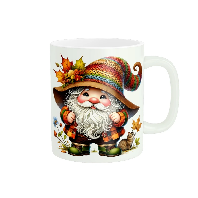 ماگ پادآفرین مدل پاییز طرح عروسکی برگ کد PM657