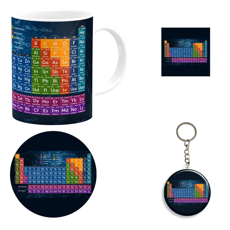 ست هدیه ماگ طرح جدول تناوبی مدل مندلیف کد 1