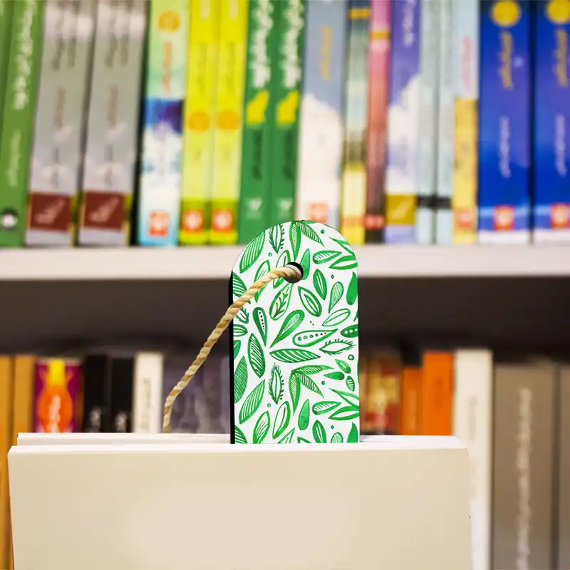 نشانگر کتاب ترمه طراحان ایده مدل برگ‌های سبز کد cfp181