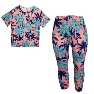 ست تی‌شرت آستین کوتاه و شلوار راحتی زنانه مدل هاوایی
